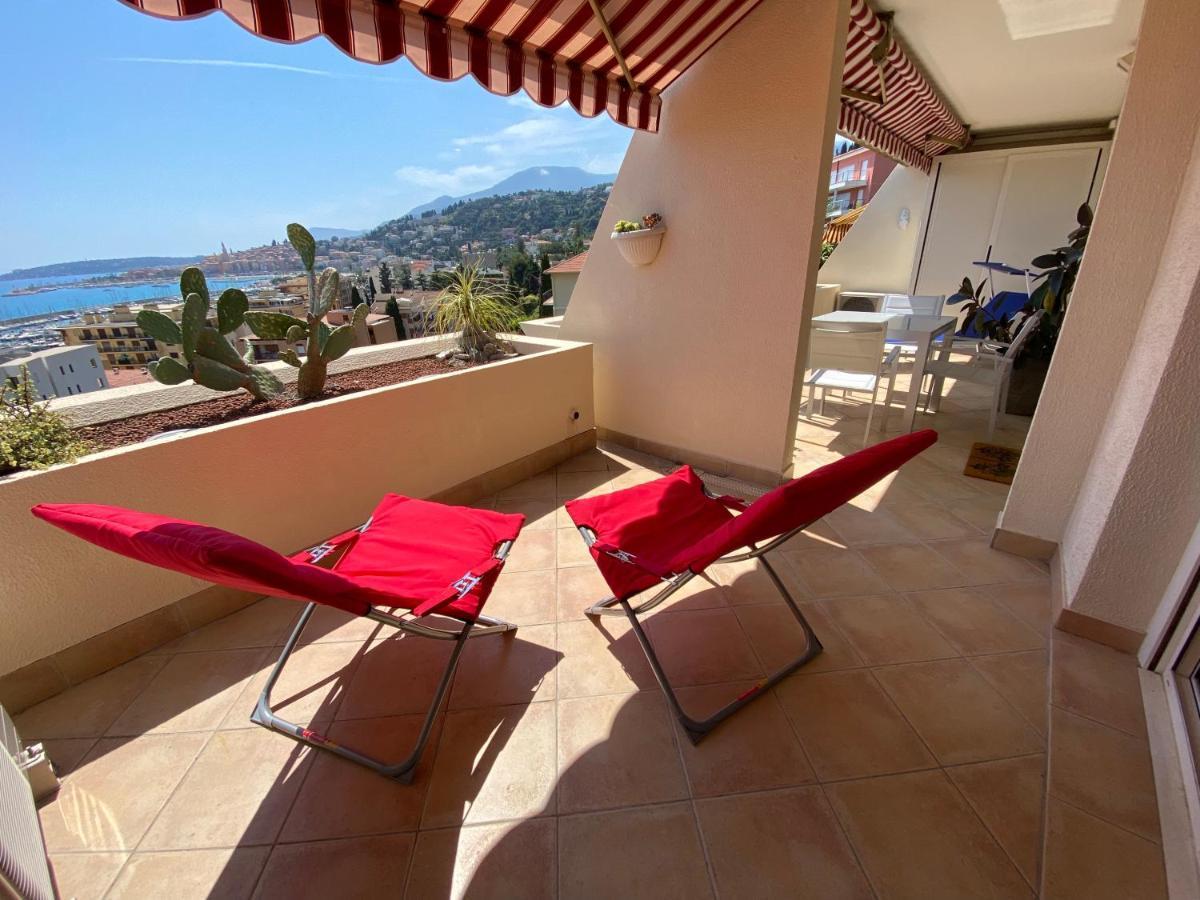 Mansfield vue carte Postale Terrasse Piscine calme port à 200m à pied Menton Exterior foto